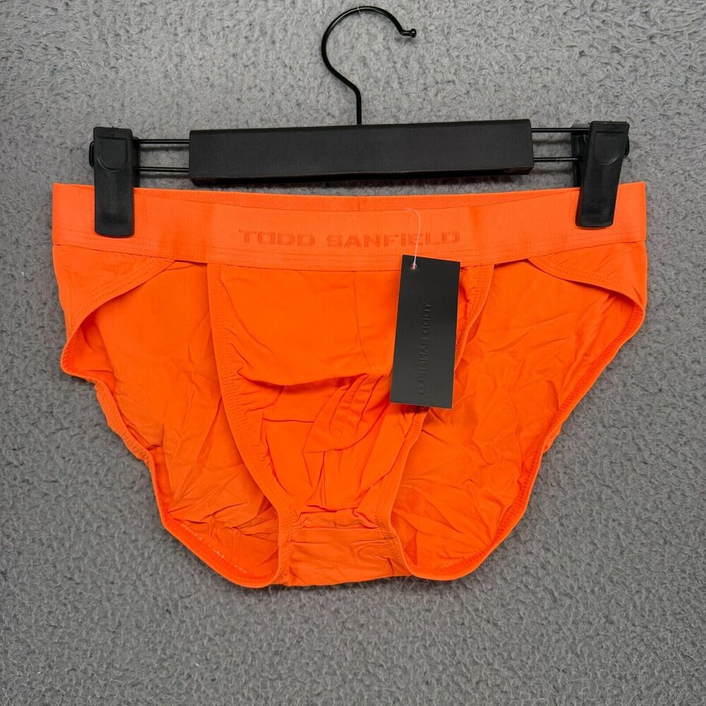 Todd Sanfield Brief Underwear men's XS Orange Fire Defiant Sport Micro Neon NEW